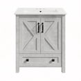 thumbnail image 1 of 24 Inch Modern Bathroom Vanity with Ceramic Basin,Modern Bathroom Vanity Set,Waterproof Freestanding Storage Cabinet, 2 Doors & Drawer, Pre-Drilled Holes, Easy Assembly, 1 of 8