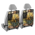 thumbnail image 2 of WOBOGO Hold Yellow Flower Backseat Car Organizer 2 PCS Footed Universal Car with Touch Screen Tablet Holder Rear Seat Protector, 2 of 7