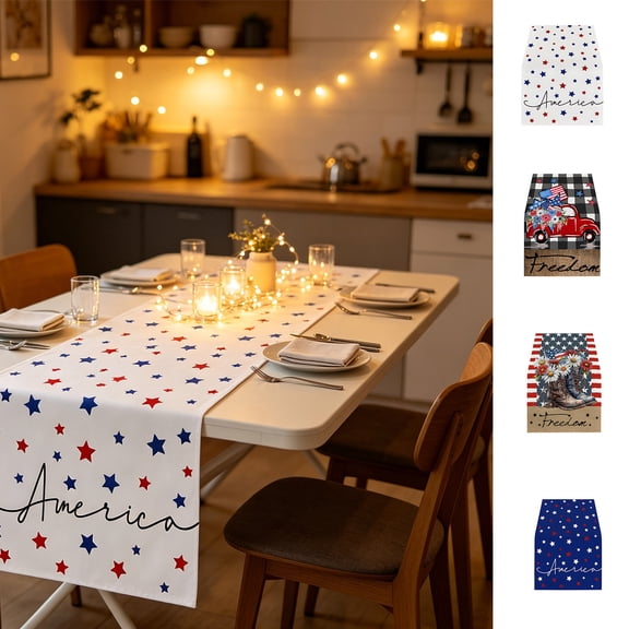 Memorial Day Saving!4th of July Decor, Americans Independence Day Table Flag Americans-style Dining Table Coffee Table Nationals Day Decorative Table Cabinet Flag Cottons Fabric Printed Table Flag