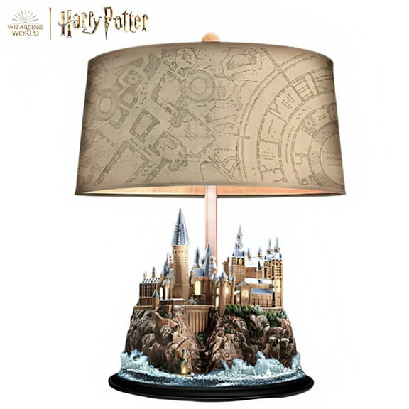 Bradford Exchange Harry Potter Hogwarts Table Lamp with White Fabric Shade