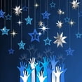 thumbnail image 4 of Cheerland Blue Silver Star Party Decoration Glitter 3D Star Garland, 4 of 6