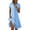 B Light Blue, variant on Horkkom Shirt Dresses for Women V Neck Short Sleeve Midi Dresses Summer Plaid Print Casual Dresses L