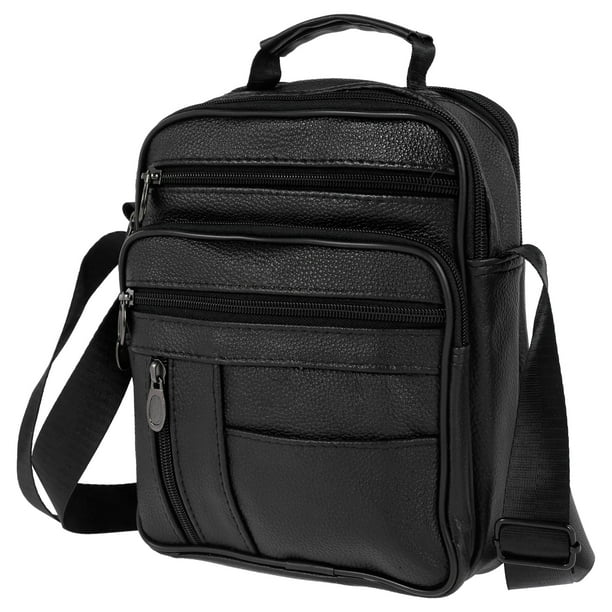 EUWBSSR Bolso de Hombro de Cuero Genuino para Hombre de 8.26 X 3.93 X 9.84 Pulgadas, Bolso de Moda Cruzado Tipo Mensajero para Negocios