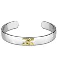 thumbnail image 1 of Alamode LO3621-6.75 Women Reverse Two-Tone White Metal Bangle with Top Grade Crystal in Clear - 6.75 in., 1 of 1