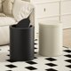 thumbnail image 2 of Cubo de basura de metal de 4 galones/15L con tapa, cubo de basura para baño con tapa abatible, moderno, para aseo, cestos de basura negros, para baño, comercial, cocina, oficina, hotel, 2 of 4