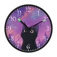 thumbnail image 2 of Voice Activated Clock with Glow Light 12 Inch Large Silent Wall Clock Battery Operated for Home Decor Purple Sky and Black Cat, 2 of 8