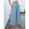 thumbnail image 4 of Pantalones Palazzo ANRABESS para mujer, pierna ancha, cintura alta, azul cielo, 4 of 6