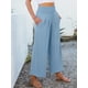 thumbnail image 4 of Pantalones Palazzo ANRABESS para mujer, pierna ancha, cintura alta, azul cielo, 4 of 6