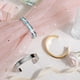 thumbnail image 4 of 2 pulseras de acero inoxidable en blanco de 12 mm de ancho con forma de C, vacías, con ranuras abiertas, color platino dorado, para el pelo., 4 of 5