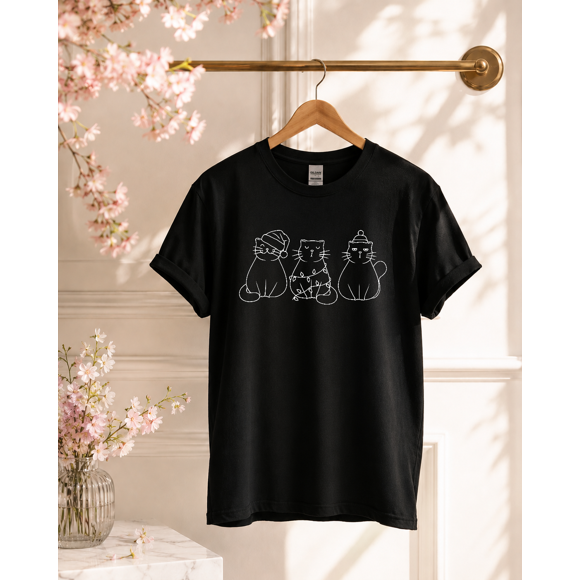 Christmas Meowy Lights Cat Crewneck Classic Fan Gift Sweatshirt S-5XL