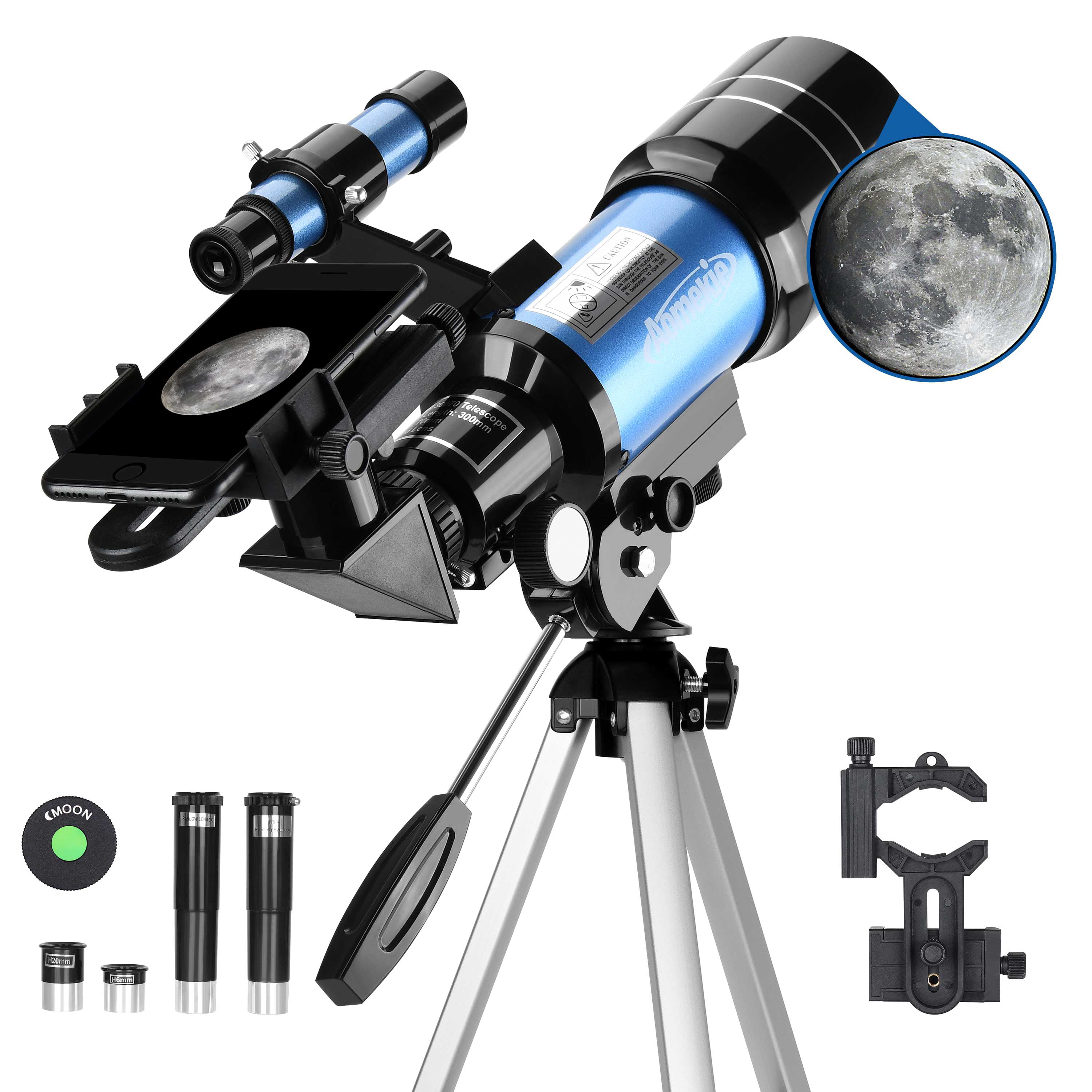 Kids Science Telescope Educational Learning Toy for Sky Star Gazing & Birds Watching Kids Telescopes Manfore 90X Science Astronomical Telescope with Tripod and 2 Magnification Eyepieces 