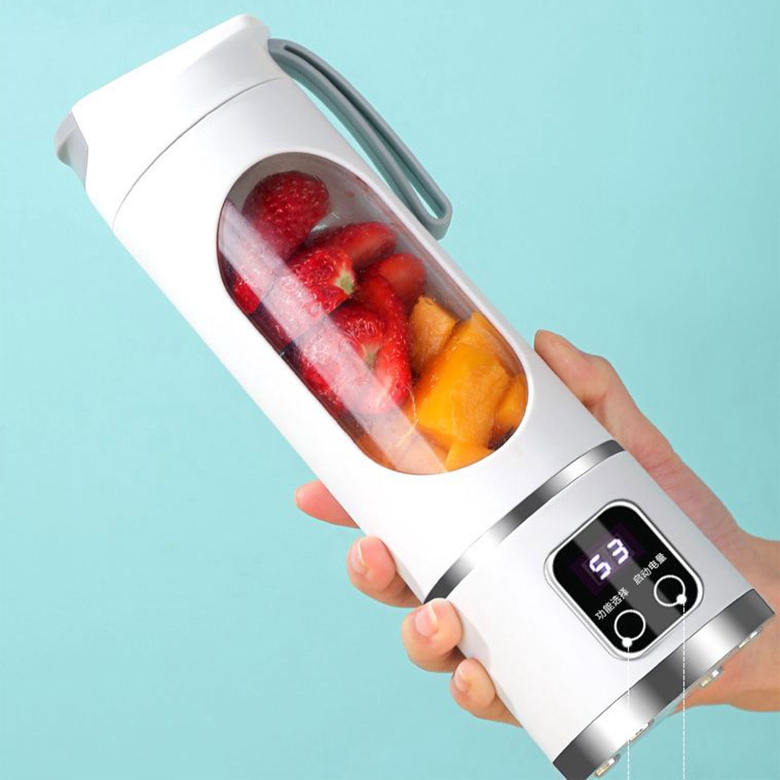 Portable Household USB Powered Juicing Machine Digital Display Electric Juicer Cup Powerful Motor Large Capacity