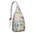 thumbnail image 1 of Autumn Leaves Shoulder Sling - Seasonal Maple & Flower Pattern, Fashionable Anti-Theft Daypack, 1 of 4