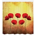thumbnail image 3 of Ambesonne Floral Shower Curtain, Retro Poppy Flowers, 69"Wx70"L, Scarlet Pale Yellow, 3 of 5