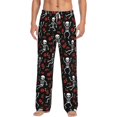 thumbnail image 1 of Xecao Skeleton with Roses for Men's Pajama Pants Long Lounge Pants with Drawstring Waistband and Pockets Comfortable Sleepwear for Home Relaxation-Medium, 1 of 6