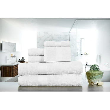Ample Decor Luxurious Cotton 6- Piece Towel Set 600 GSM Bathroom Towel Set by  White