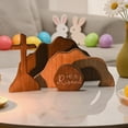 thumbnail image 4 of Empty Tomb Easter Scene and Cross Decoration, Wooden Easter Resurrection Scene Cross Jesus Tomb Tray Set,Jesus Nativity Scene Decor for Religious Decorations,Home Office Tabletop,Shelf Decor, 4 of 9