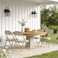 thumbnail image 6 of 4 Pack Fabric Padded Folding Chair Dining Chair Set with Padded Cushion and Back, Indoor Outdoor Foldable Seat with Steel Frame for Indoor Outdoor Party Wedding Event (Khaki), 6 of 8