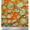 thumbnail image 1 of Soimoi Orange polyester Crepe Fabric Artistic Flower & Geometric Fabric Prints By Yard 42 Inch Wide, 1 of 3