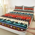thumbnail image 3 of Castle Fairy Female Men Women Western Cowboy Twin Sheet Sets 3pcs,Tribal Aztec Twin Fitted Sheet Microfiber,Lodge Cabin Breathable Flat Sheet,Luxury Bedroom Decor, 3 of 7