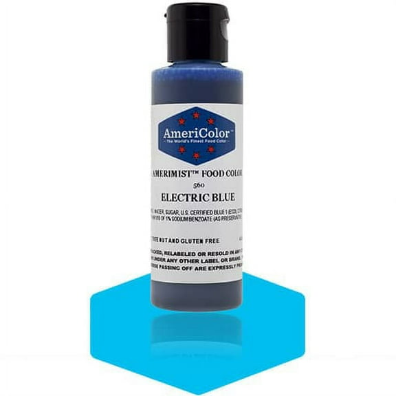 AmeriColor AmeriMist Electric Blue, 4.5 Ounce, Airbrush Food Color