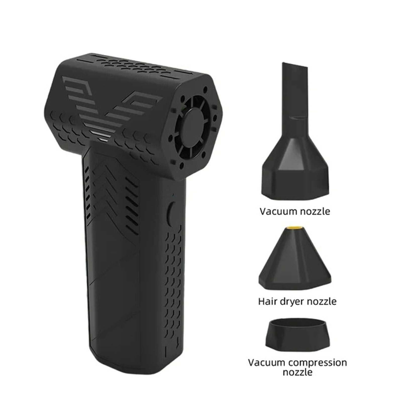 Cordless Air Duster 2-in-1, 130000 RPM Brushless Motor Handheld Blower & Vacuum, 7500mAh Rechargeable Car Duster for Keyboard/Cleaning with 4 Nozzles