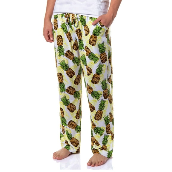PJammy Men's Tropical Pineapples Tossed All-Over Print Lounge Sleep Pajama Pants
