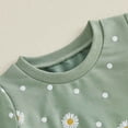 thumbnail image 6 of KPOPLK 6 9 12 Months 2T 3T 4T Baby Girl Summer Clothes Toddler Girl Casual Outfit Short Sleeve Daisy Print T-Shirt Shorts Set(18-24 Months,Green), 6 of 7