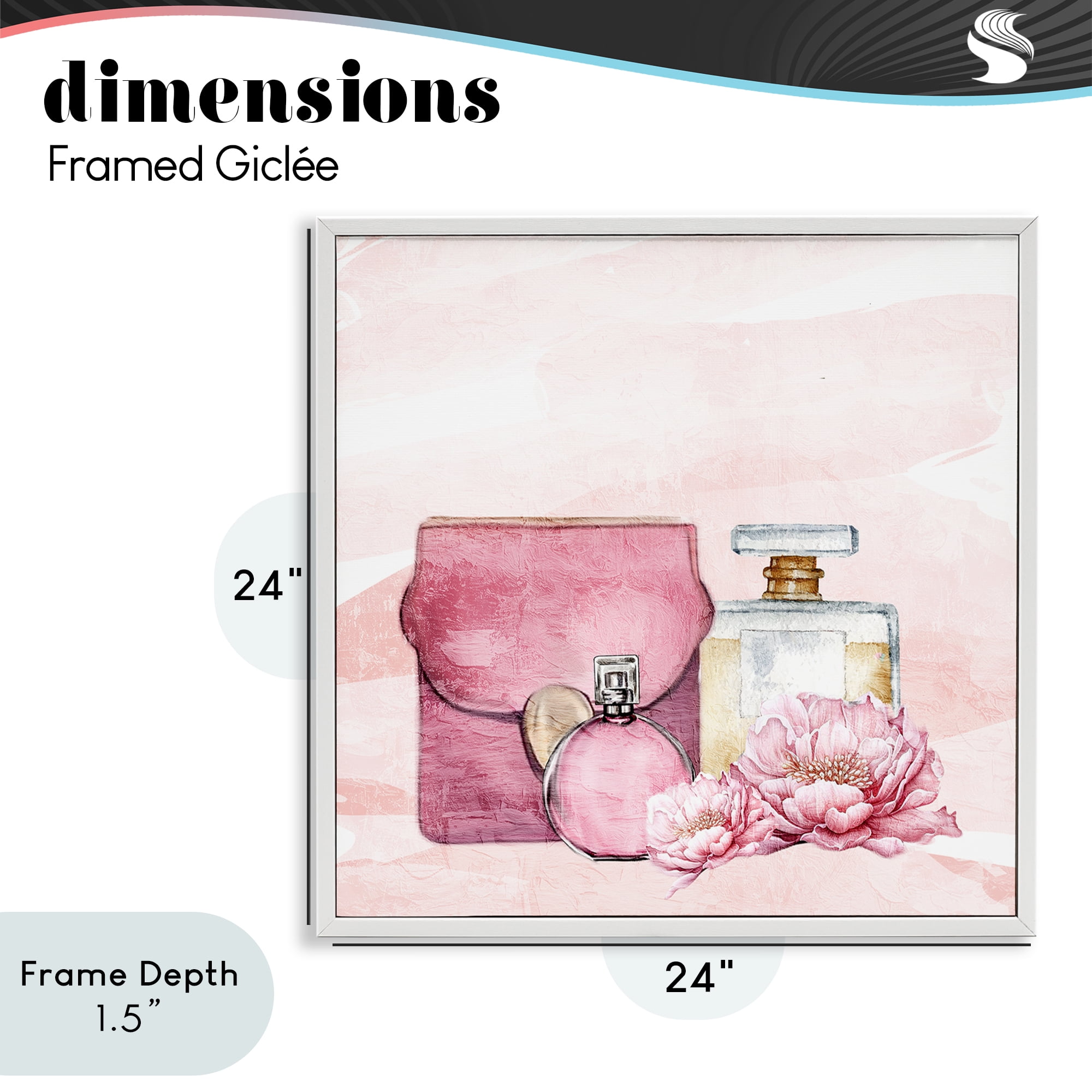 Stupell Industries Blush Glam Time Collection White Framed Giclee Art, design by Kim Allen