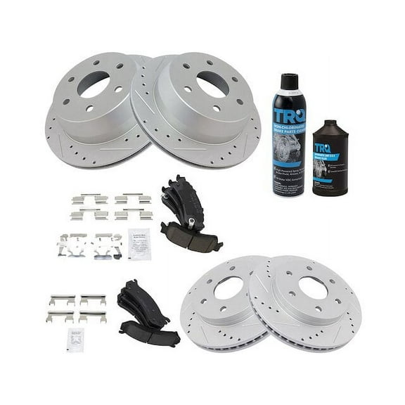 Front and Rear Brake Pad and Rotor Kit - Compatible with 1999 - 2006 Chevy Silverado 1500 2000 2001 2002 2003 2004 2005