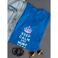 thumbnail image 3 of Keep Calm And Hunt Eggs Easter Graphic Women Royal Blue T-Shirt, Female Small, 3 of 4