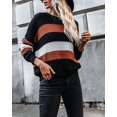 thumbnail image 3 of Textured Knit Striped Sweater Orange Medium, 3 of 5