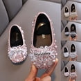 thumbnail image 1 of JDQJBZ Girl's Sandals Mary Jane Rhinestone Pearl Sparkly Comfort Stretch Band Ballet Shoes, 1 of 5