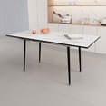 thumbnail image 2 of 47" - 63" Expandable Marble - Patterned MDF Dining Table | For Restaurant, Kitchen, Easy to Maintain and Sturdy, 2 of 6