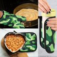 thumbnail image 5 of Yayeee Oven Mitts and Pot Holder Set of 2 Heat Resistant Kitchen Gloves Baking Hot Pad, Green Camouflage Pattern, 5 of 5