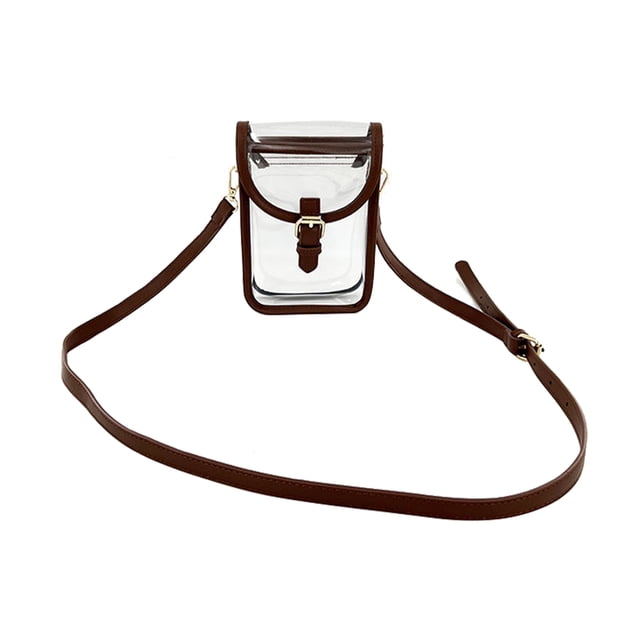 Clear Messenger Bag Casual Lady Cute Jelly Bag para Festivales Deportivos (marrón Oscuro)