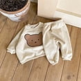 thumbnail image 3 of PEACNNG Spring Baby Girl Clothes Set Infant Kids Cartoon Bear Print Tops And Pants Suit Toddler Boys Sweatshirt And Trousers, 3 of 5