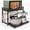 2 Tier Black with Pull-Out Drawer, variant on Expandable Microwave Stand,3 Tier Metal Kitchen Countertop Organizer Shelves with 8 Hooks,Bakers Rack,Pull-Out Microwave Shelf,Metal Storage Shelves,110lbs Weight Capacity,White