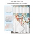 thumbnail image 2 of No Hook Cloth Fabric Shower Curtain with Snap in Liner, Coastal Ocean Waterproof Shower Curtains Set with See Through Top Window, Summer Beach Coral Shell Starfish Bath Curtains Shower 72"x84", 2 of 6