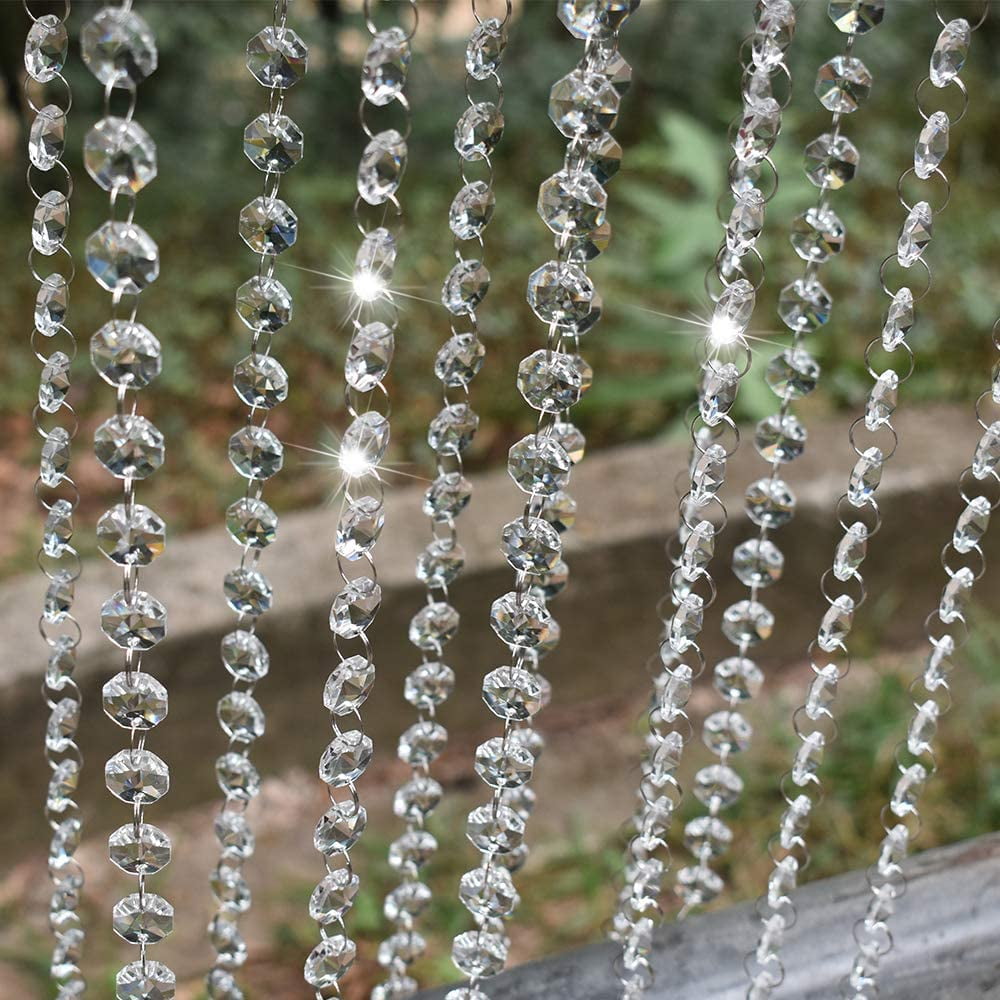 19 7 Feet Clear Crystal Beads Chandelier Bead Lamp Chain For Wedding Party Tree Garlands Decoration Diy Jewelry Making And Other Craft Projects Com Clear Chandelier Bead Lamp Chain, Crystal Beads Chandelier Chain