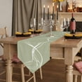 thumbnail image 2 of Sage Green Table Runner Linen Burlap Table Runner 60 Inches Long Minimalist Abstract Modern White Art Dresser Scarves for Kitchen Island Coffee Dining Room Party Wedding Holiday Decoration 13"x60", 2 of 8