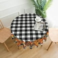 thumbnail image 6 of Fall Tablecloth Round 70 Inch Black White Buffalo Plaid Table Cloth,Stain Resistance Polyester Thanksgiving Day Pumpkin Harvest Table Covers for Kitchen Dining,Small Tablecloth for Party Picnic, 6 of 6