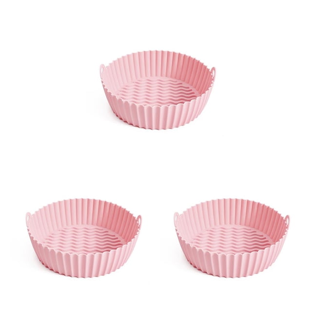 Yuarrent Cesta para freidora de aire, bandeja reutilizable para hornear de cocina de silicona con asa Type1 NO1