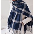 thumbnail image 1 of 1PCS blue winter sweet plaid warm scarf, 1 of 2