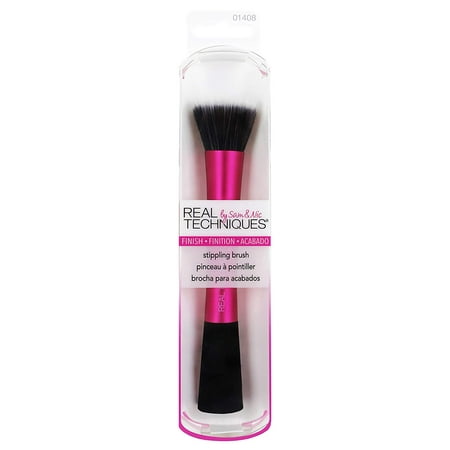 Stippling Brush, Dual-Fiber, Uniquely Shaped and Color Coded, With Synthetic Custom Cut Bristles For an Even and Streak Free Makeup Application, Synthetic bristles.., By Real
