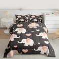 thumbnail image 2 of Castle Fairy Kawaii Elephants 3 Pieces Queen Comforter Set for Boys Girls,Pink Love Heart Print Ultra Soft Bedding Sets,Cartoon Animal Bedding Comforter Set Breathable,Luxury Bedroom Decor, 2 of 8