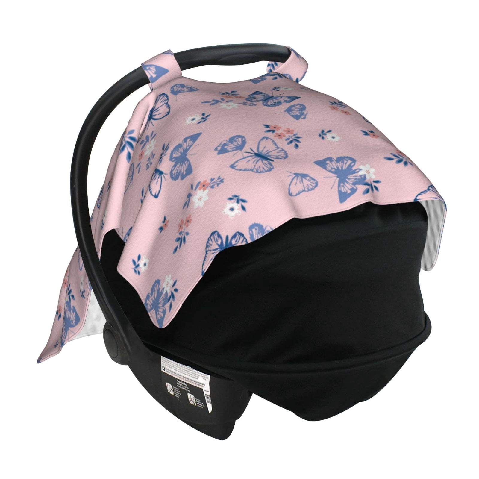 Car Seat Cover Baby - Butterfly print A Breathable Infant Car Seat Cover for Baby Carseat, Lightweight Comfort Baby Essentials Must Haves Newborn Stuff for Girl Boy