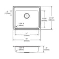 thumbnail image 2 of Elkay 25X21 1H ADA 6.0 SGL SS SINK, 2 of 2