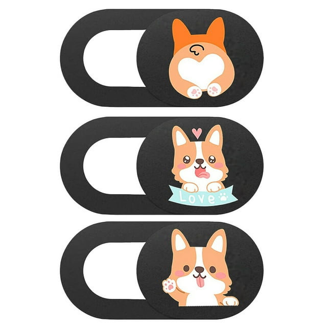 3PCS Camera Cover Slide Blocker Dog Pattern Privacy Protection Webcam Cover