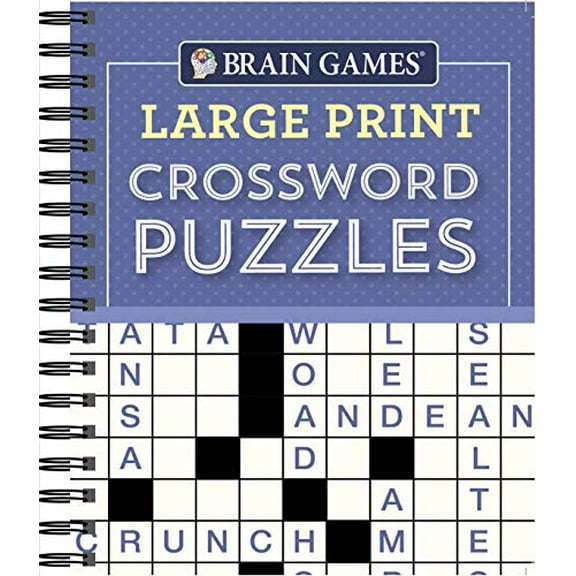 Pre-Owned Brain Games - Large Print Crossword Puzzles (Purple) (Spiral-bound) 1640304584 9781640304581